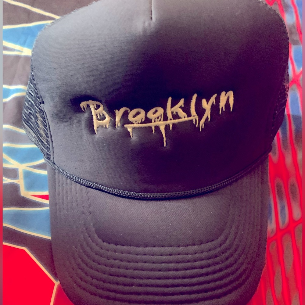 Navy & White Brooklyn rsmxnyc trucker hat mesh back
